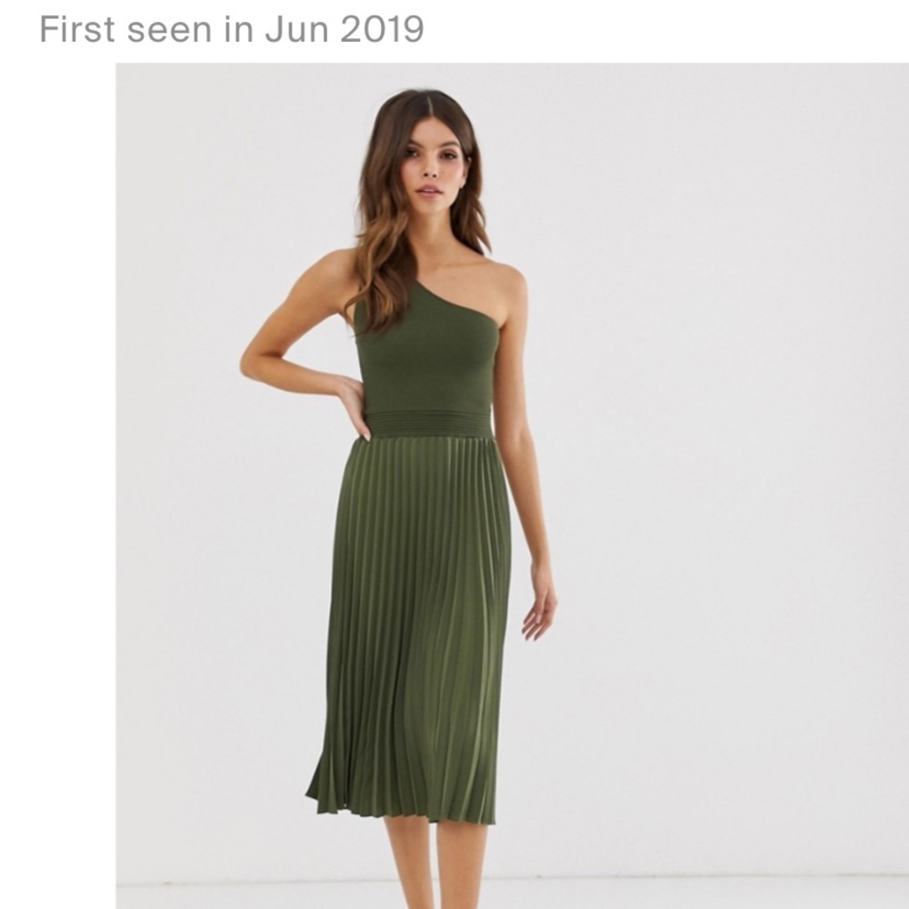 Ted Baker Pleated Midi Dress-green